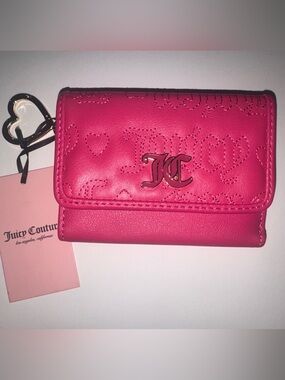 NWT Juicy Couture Hot Pink Embossed Logo Wallet
